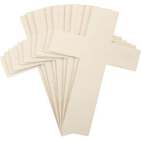 Anglechic 12 PCS قواطع خشبية غير مكتملة 12 × 8 بوصة قطع خشبية على شكل حرف للحرف اليدوية غير مصبوغة صليب فارغ كبير لمشروع DIY Arts Craft Church Church Home Decoration