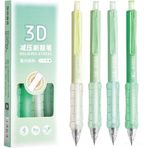 4 PCS GEL INK ANK PENS CUTE Retractable PENS PINK PEN 0.5 مم حبر أسود - كتابة أقل