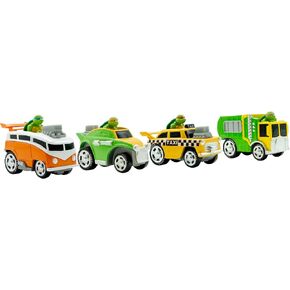 Teenage Mutant Ninja Turtles, 1:64th Diecast Shell Riders Set, Classic Styling, Leo, Raph, Donatello, and Mikey, Ages 3+