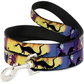 Buckle-Down Pet Leash - Maleficent Poses - 4 Feet Long - 1" Wide