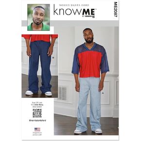 ME2087AA Men's Wide Leg Jeans Sewing Pattern Packet by Norris Dánta Ford, Design Code ME2087, Sizes 34-36-38-40-42