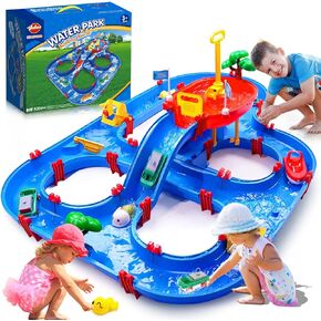 Vatos 2 من فئة المياه المائية للأطفال الصغار في فصل الصيف ، 100pcs diy playset مع مضخة لفرقة خارجية ، شاطئ ، جانب النشاط المسبح ، إضافة طاولة اللعب للأطفال الفتيات 3 4 5 6 سنوات من العمر