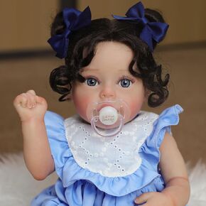 SCOM Reborn Baby Baby Dolls Girl ، دمية طفل حديثي الولادة 18 بوصة مع جسم قماش ناعم مرجح ، طفل نابض بالحياة من جديد مع عروق واقعية ، مجموعة هدايا من إكسسوارات دمية الطفل المتقدمة للأطفال من العمر 3+