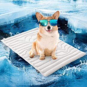 ZonLi Dog Cooling Mat, 36" x 23" Medium, Reversible Cooling Pad for Dogs & Cats (Cool & Warm), Durable & Machine Washable, Pet Mat for Crate, Kennel, Bed, Sofa, Arctic Grey