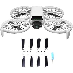 Fpvera 8 -Pack Propeller Blades استبدال DJI Plip بدون طيار مع مسامير وتفكات - التثبيت الآمن ، التصميم الخفيف ، الهادئ والأنيق ‌