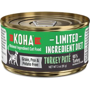 Koha Limited Compantient Diet Paté للقطط ، 95 ٪ من طعام القطط المعدة ، 95 ٪ ، وصفة البط للقطط ، حزمة التجربة (3 علب)