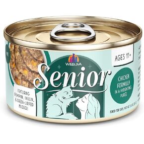 Weruva Cat Senior, Chicken Formula in a Hydrating Purée, 3oz Can, Pack of 12