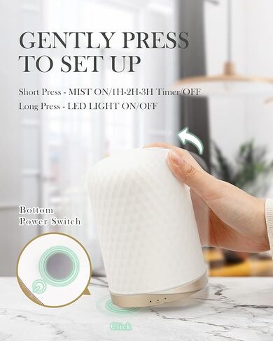موزع روائح الزيوت العطرية، 180 مل من الزجاج بالموجات فوق الصوتية للزيوت العطرية في غرفة كبيرة، مؤقت إيقاف تلقائي للضوء الليلي كهدية للمنزل والمكتب وغرفة النوم in Kuwait
