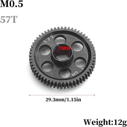 Steel Main Gear for ARRMA 1/18 Granite Grom RC 57T/59T 0.5M Spur Gear RC Upgrade Accessories (57T) in Saudi Arabia