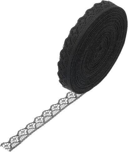 PATIKIL 0.5" x 29 Yard Lace Ribbon Trim, Polyester Fabric Vintage Lace Trim for Sewing Crafts, Gift Wrapping, Bridal Dress Wedding Flower Decoration, Beige in Saudi Arabia