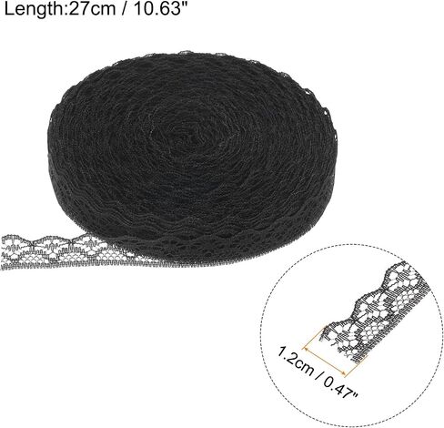 PATIKIL 0.5" x 29 Yard Lace Ribbon Trim, Polyester Fabric Vintage Lace Trim for Sewing Crafts, Gift Wrapping, Bridal Dress Wedding Flower Decoration, Beige in Saudi Arabia
