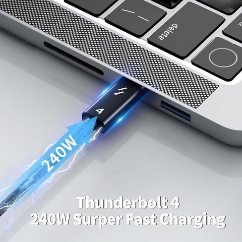 USB4 Cable 240W Fast Charge Cable 40Gbps Data Transfer 8k60Hz Video Display 240W Fast Charge Cord for MacBook,iPad,iPhone15,Dock,Hub,SSD(1.5M/4.92FT) in Kuwait