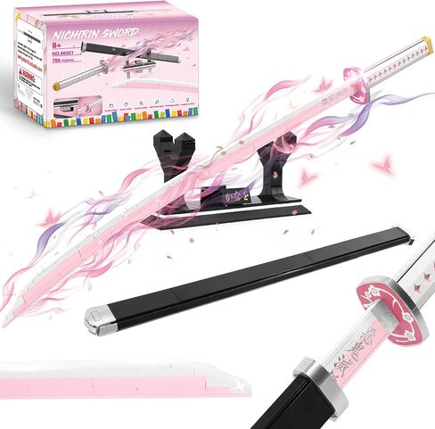 Demon Slayer Swords Building Set, 40in Kamado Tanjiro Sword Building Block with Scabbard and Stand, Anime Sword Toy Building Set Katana Demon Slayer Gift Toys for Ages 8-13, 759 Pcs in Saudi Arabia