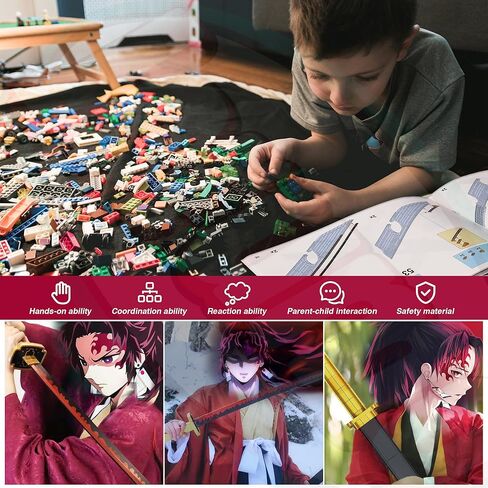 Demon Slayer Swords Building Set, 40in Kamado Tanjiro Sword Building Block with Scabbard and Stand, Anime Sword Toy Building Set Katana Demon Slayer Gift Toys for Ages 8-13, 759 Pcs in Kuwait