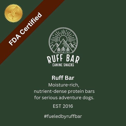 RUFF BAR Dog Treats, Pork Dog Training Treats, High Protein Bars for Dogs, Energy Snack for Dogs, Natural Dog Treat with Grass Fed Meat, Hormone & Antibiotic Free, Individually Wrapped, 28 g, 5 Pack in Saudi Arabia