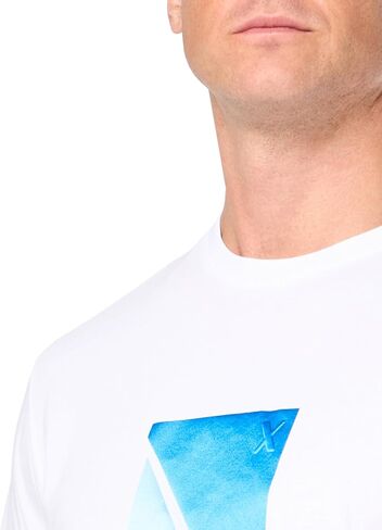 Armani Exchange Men's Regular Fit Cotton Ax Square Logo Tee in Saudi Arabia