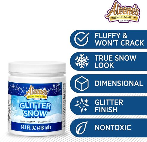 Aleene's Glitter Snow Glue, Fake Snow Effect with Sparkling Finish, Ideal for All Decor Crafts, 14 oz in Kuwait