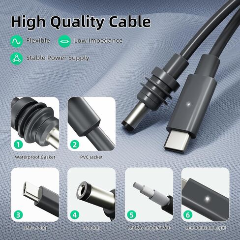 for Starlink Mini USB C Power Cable, 100W 16.4FT/5M Power Cable for Starlink Mini DC Male to Type-C Male Waterproof Starlink Mini Accessories in Saudi Arabia