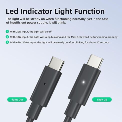 for Starlink Mini USB C Power Cable, 100W 16.4FT/5M Power Cable for Starlink Mini DC Male to Type-C Male Waterproof Starlink Mini Accessories in Saudi Arabia