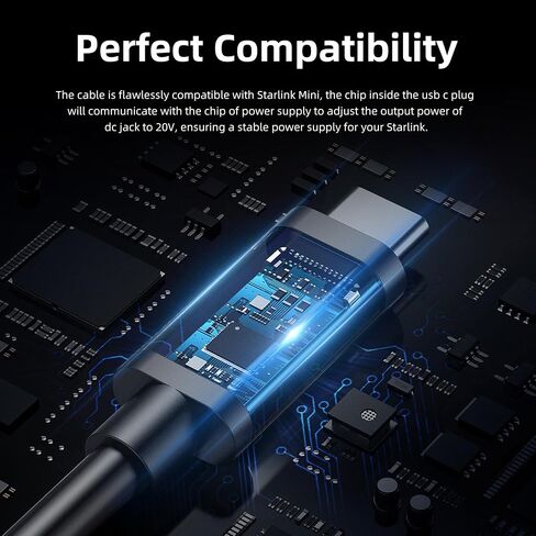 for Starlink Mini USB C Power Cable, 100W 16.4FT/5M Power Cable for Starlink Mini DC Male to Type-C Male Waterproof Starlink Mini Accessories in Saudi Arabia