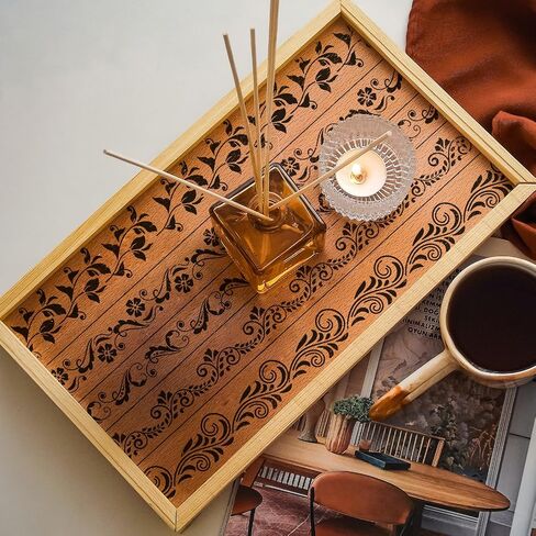 Olycraft 2pcs 11x8.6 بوصة زهرة الحدود ذاتية الشاشة الحريرية ذاتية الطباعة استنسل الشبكة اللبلاب الشبكية موضوعات نباتات قابلة لإعادة الاستخدام in Kuwait