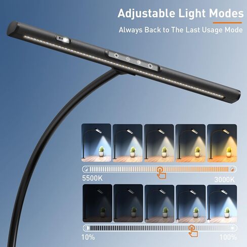 Desk Lamp for Home Office, Desk Light with Clamp, Office Lamp with Remote & Gesture Sensing, Monitor Light Bar, Adjustable Color Temperature & Brightness, 12W in Saudi Arabia