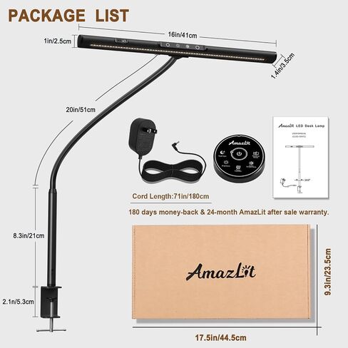 Desk Lamp for Home Office, Desk Light with Clamp, Office Lamp with Remote & Gesture Sensing, Monitor Light Bar, Adjustable Color Temperature & Brightness, 12W in Saudi Arabia