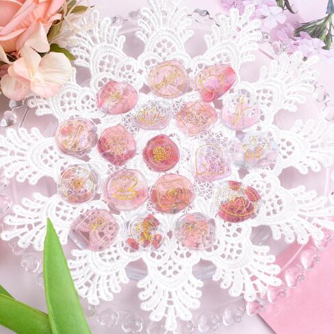 Wax Seal Stickers, 54Pcs Pink Hot Stamping Relief Sealing Wax Decals Sealing Stamp Lacquer Wax Label Envelope Wedding Invitation Sticker in Saudi Arabia