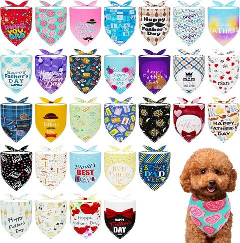 Spring Dog Bandanas Bulk 30 Pcs Adjustable Flowers Dog Bandanas for Small Medium Dogs Breed 25 Inch Spring Scarves Grooming M in Kuwait