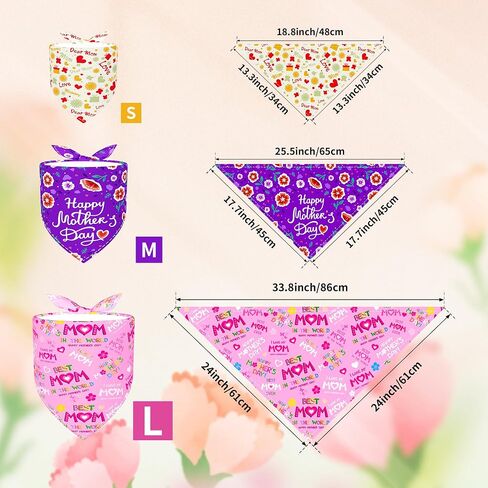Spring Dog Bandanas Bulk 30 Pcs Adjustable Flowers Dog Bandanas for Small Medium Dogs Breed 25 Inch Spring Scarves Grooming M in Kuwait