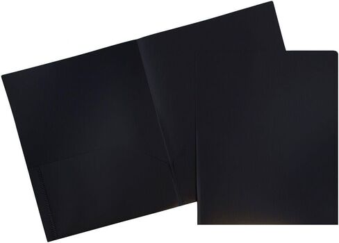 LUXPaper 9.5" x 11.75" Heavy Duty Poly Folders | Two Pocket | Black | 0.23 MM | 25 Qty in Saudi Arabia