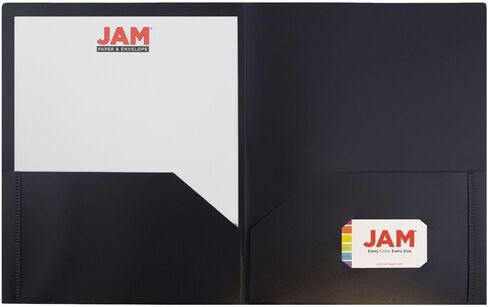 LUXPaper 9.5" x 11.75" Heavy Duty Poly Folders | Two Pocket | Black | 0.23 MM | 25 Qty in Saudi Arabia