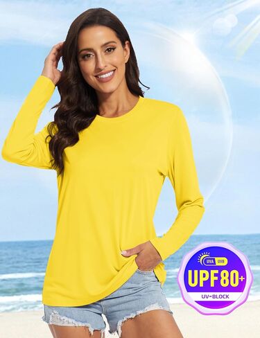 MAGCOMSEN Women's Long Sleeve Shirts UPF50+ Sun Protection Quick Dry Shirts for Hiking Atheltic Workout Rash Guard Tops in Saudi Arabia
