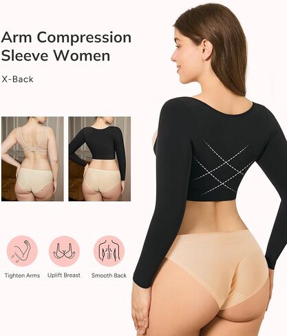 LODAY Arm Compression Sleeve Women Upper Arm Shaper Long Sleeve Shapewear Tops in Kuwait