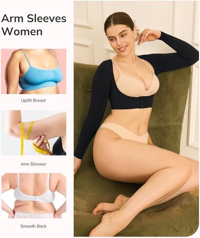 LODAY Arm Compression Sleeve Women Upper Arm Shaper Long Sleeve Shapewear Tops in Kuwait