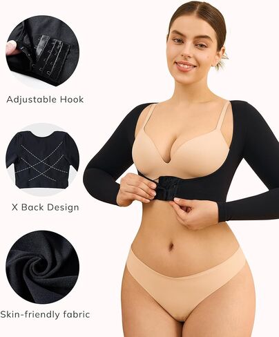LODAY Arm Compression Sleeve Women Upper Arm Shaper Long Sleeve Shapewear Tops in Kuwait
