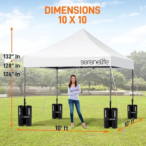 SereneLife 10x30 Pop Up Commercial Tent: Waterproof, Heavy Duty, Portable with Wheels, Sandbags, Stakes & Ropes for Events, Festivals, and Gatherings, SLPOP1030 in Saudi Arabia