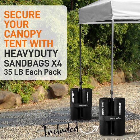 SereneLife 10x30 Pop Up Commercial Tent: Waterproof, Heavy Duty, Portable with Wheels, Sandbags, Stakes & Ropes for Events, Festivals, and Gatherings, SLPOP1030 in Saudi Arabia