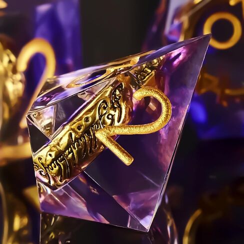 DND Dice Set, Lord of The Rings Dice Set for Role Playing Dungeons and Dragons Ttrpg with Gift Box, 7pcs Sharp Edge D&D Dice Handmade Resin Dice RPG Games Dice Set(Purple) in Kuwait