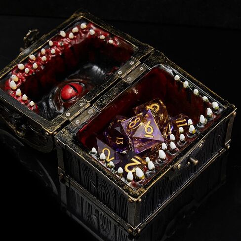 DND Dice Set, Lord of The Rings Dice Set for Role Playing Dungeons and Dragons Ttrpg with Gift Box, 7pcs Sharp Edge D&D Dice Handmade Resin Dice RPG Games Dice Set(Purple) in Kuwait