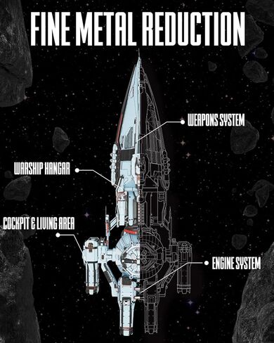 Piececool 3D Metal Puzzles for Adult, Three-Body Blue Space Starship Metal Model Kit, DIY Spaceship Creative Building Set Crafts for Adults to Build Hobby Home Decoration Best Gifts in Kuwait