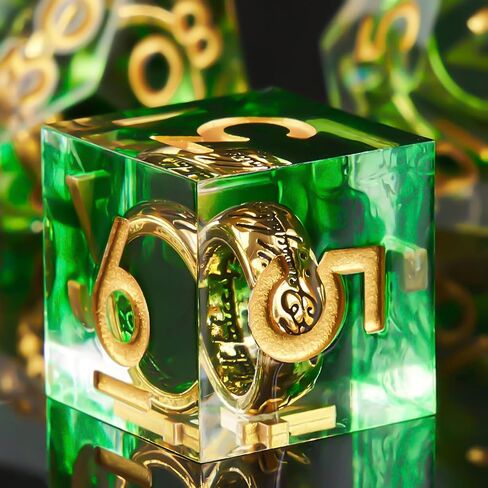 DND Dice Set, Lord of The Rings Dice Set for Role Playing Dungeons and Dragons Ttrpg with Gift Box, 7pcs Sharp Edge D&D Dice Handmade Resin Dice RPG Games Dice Set(Purple) in Saudi Arabia
