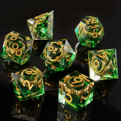 DND Dice Set, Lord of The Rings Dice Set for Role Playing Dungeons and Dragons Ttrpg with Gift Box, 7pcs Sharp Edge D&D Dice Handmade Resin Dice RPG Games Dice Set(Purple) in Saudi Arabia