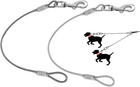 Chew Proof Dog Leash Extension, Support Add to Any Leash (Black+Transparent, 24 inch/60cm) in Saudi Arabia