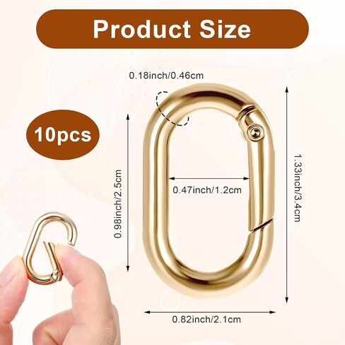 10PCS Black Carabiner 1 Inch Tiny Stainless Steel Oval Carabiner Clips Small Spring Carabeaner O Snap Hooks for Paracord Lanyard Keychain, Car Key Rings Hook, Dog Tag Clips, Purse Keychain Replacement in Saudi Arabia