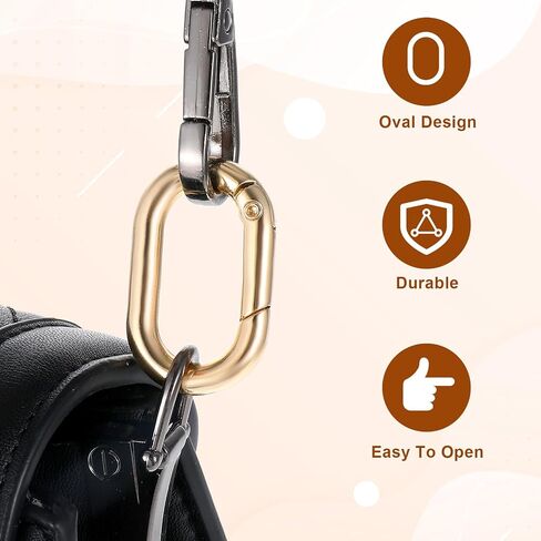 10PCS Black Carabiner 1 Inch Tiny Stainless Steel Oval Carabiner Clips Small Spring Carabeaner O Snap Hooks for Paracord Lanyard Keychain, Car Key Rings Hook, Dog Tag Clips, Purse Keychain Replacement in Saudi Arabia