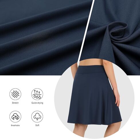 ANIVIVO Women's 20" Knee Length Skorts Golf Tennis Skirt for Women Activity Casual Skort with Pockets High Waist in Kuwait