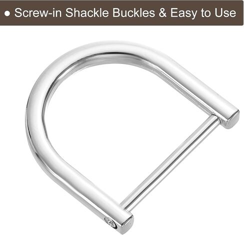 uxcell D-Rings Screw in Stackle ، 8pcs 0.98 inch zinc alloy horseshoe u mapphles d buckles for pres diy craft keykain ، silver in Kuwait
