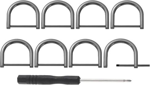 uxcell D-Rings Screw in Stackle ، 8pcs 0.98 inch zinc alloy horseshoe u mapphles d buckles for pres diy craft keykain ، silver in Kuwait