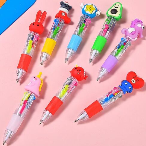 50 Pcs Mini Multicolor Pens, 4 in1 Kawaii Animal Party Bag Pen, Ballpoint Pens for Birthdays and Children's Parties, Cute Pens Gifts Assorted Ink Kawaii Pen Kit (Assorted Style) in Saudi Arabia